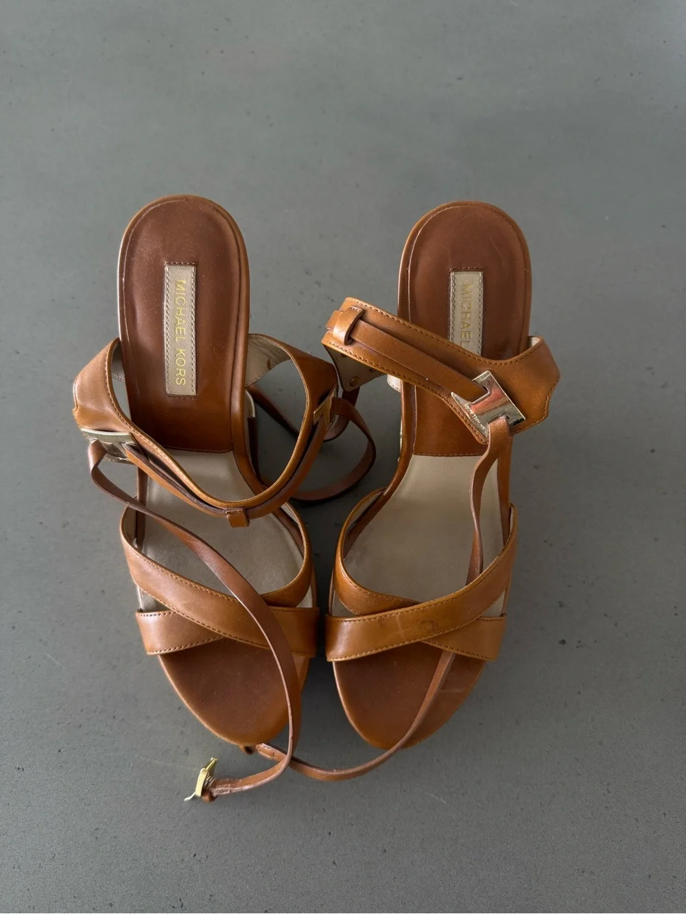 Michael Kors Brown Leather Strappy Heels